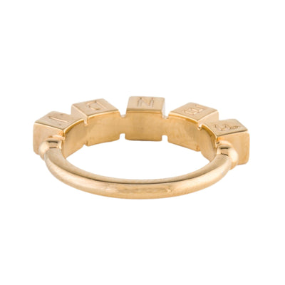 Fendi Fendrigraphy Letters Gold Metal Ring Size Small - LUXURYMRKT