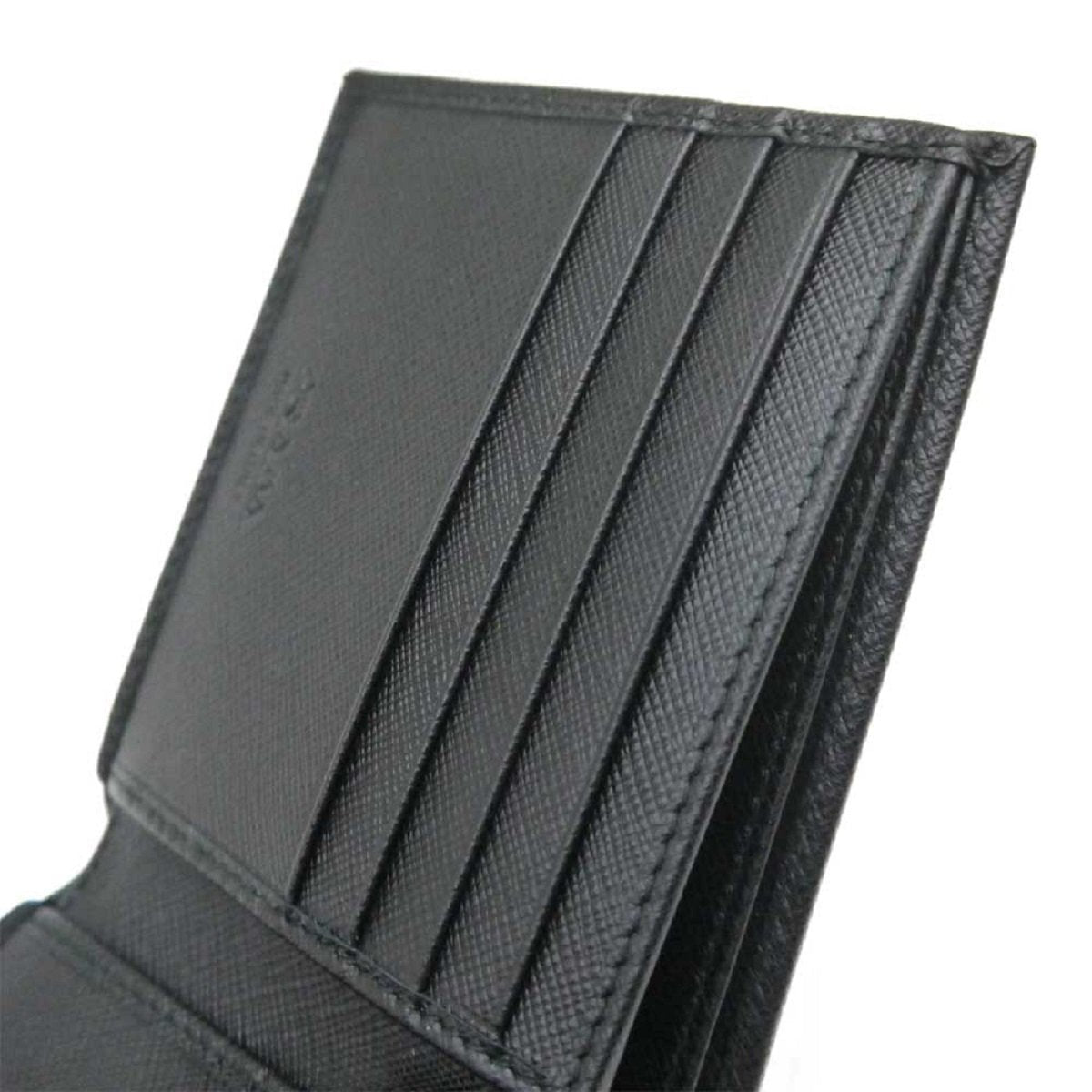 Prada Men's Nero Black Saffiano Leather Logo Billfold Bifold Wallet - LUXURYMRKT