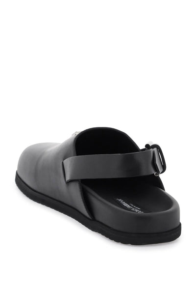 Dolce & Gabbana Leather Clogs With Logo Plate