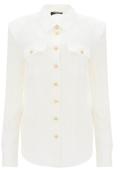 Balmain Silk Shirt With Padded Shoulders