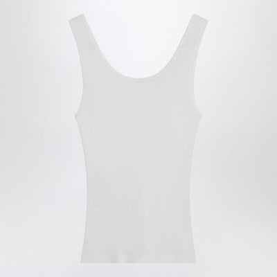 Chloé White ribbed tank top with logo
