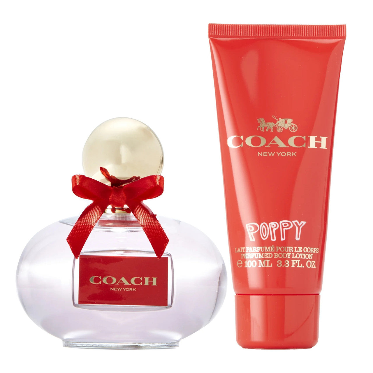 COACH POPPY 2 PCS SET: 3.3 EAU DE PARFUM SPRAY + 3.3 BODY LOTION (TRAVEL)- 100% Authentic