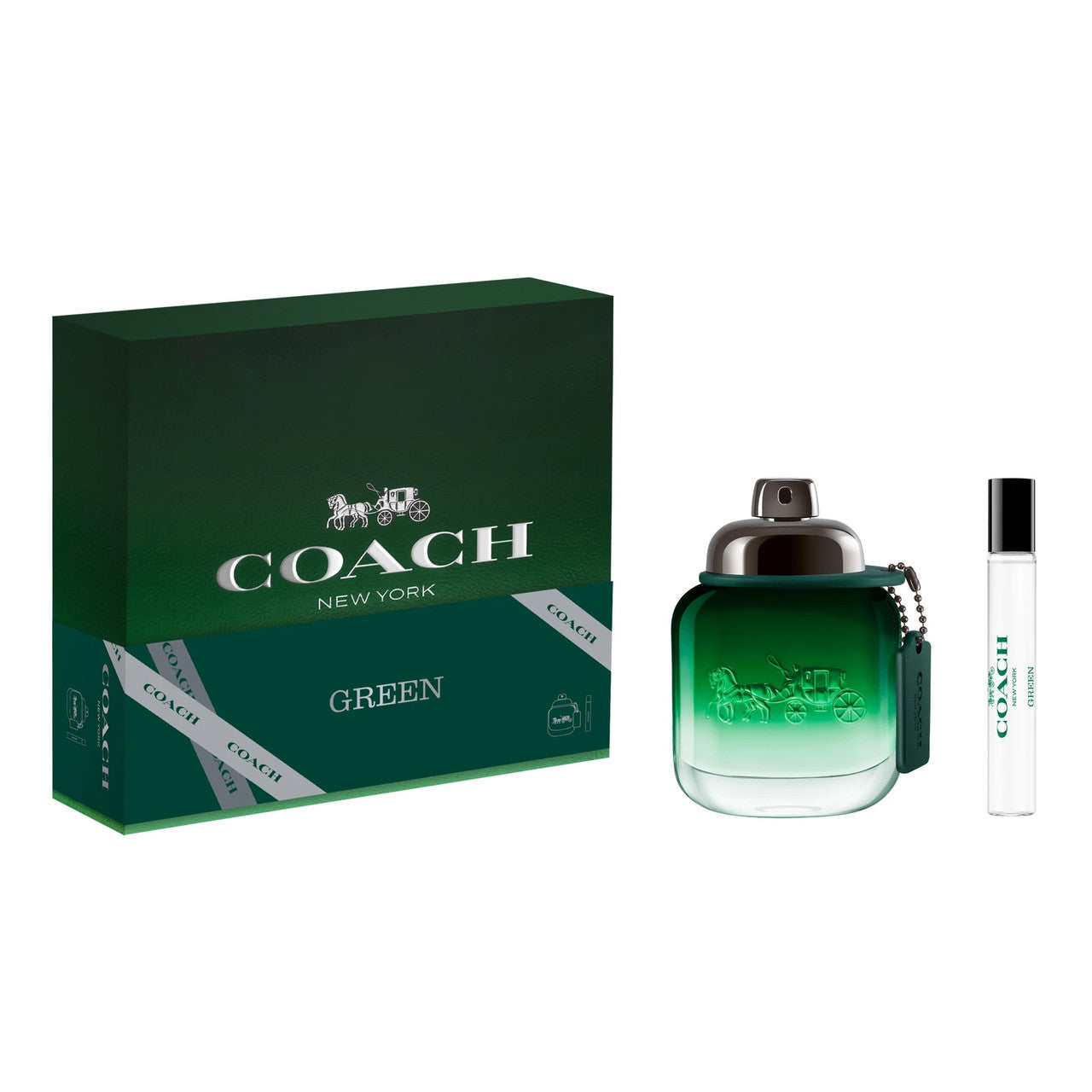 COACH GREEN 2 PCS SET FOR MEN: 2 OZ EAU DE TOILETTE SPRAY + 0.25 EAU DE TOILETTE SPRAY- 100% Authentic