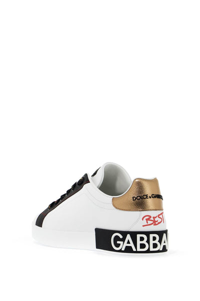 Dolce & Gabbana Portofino Sneakers With Patches And Embroidery