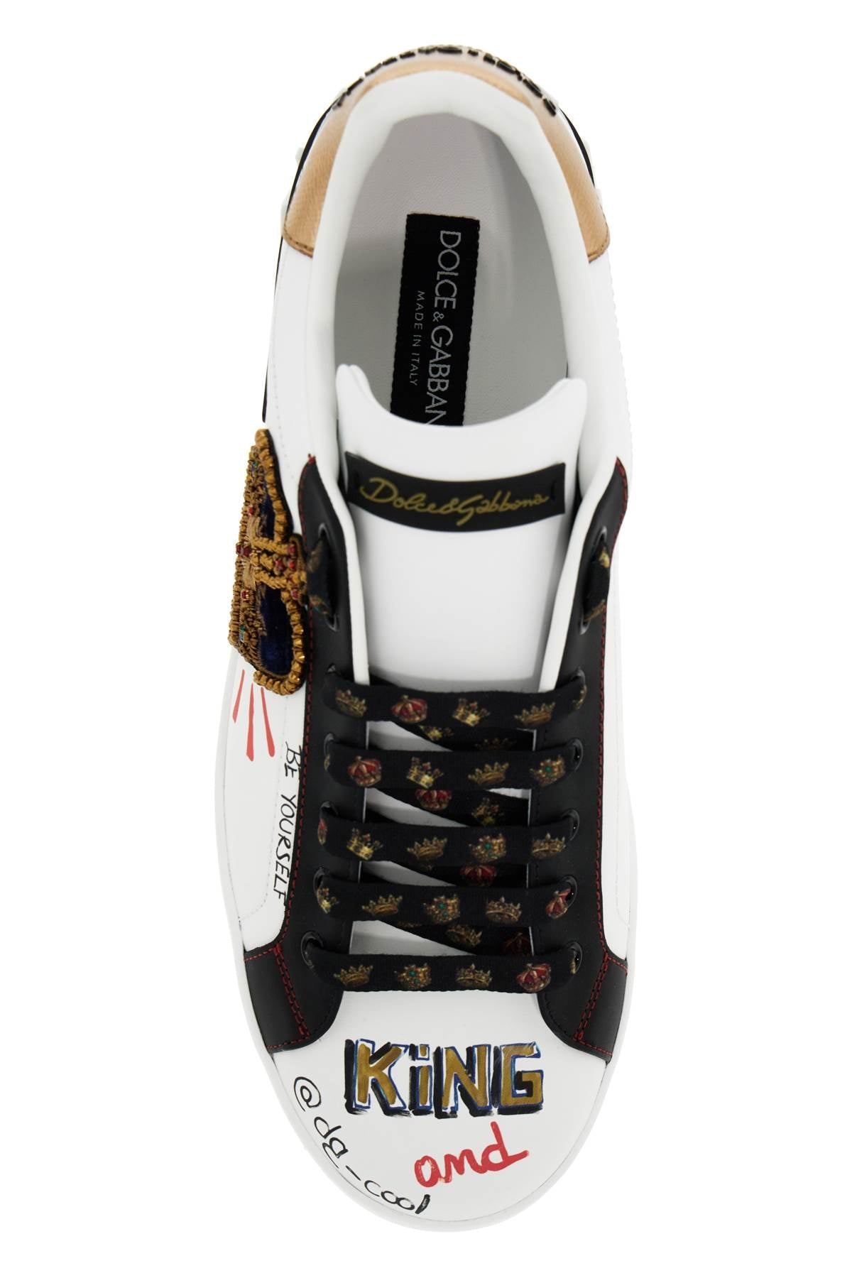 Dolce & Gabbana Portofino Sneakers With Patches And Embroidery