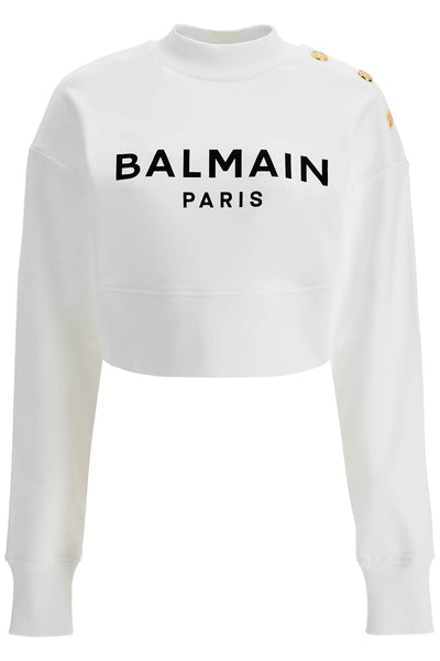 Balmain Cropped Sweatshirt With Buttons