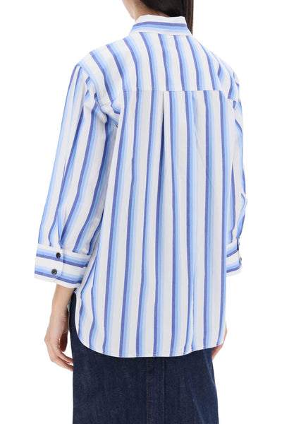 Ganni "oversized Striped Poplin Shirt