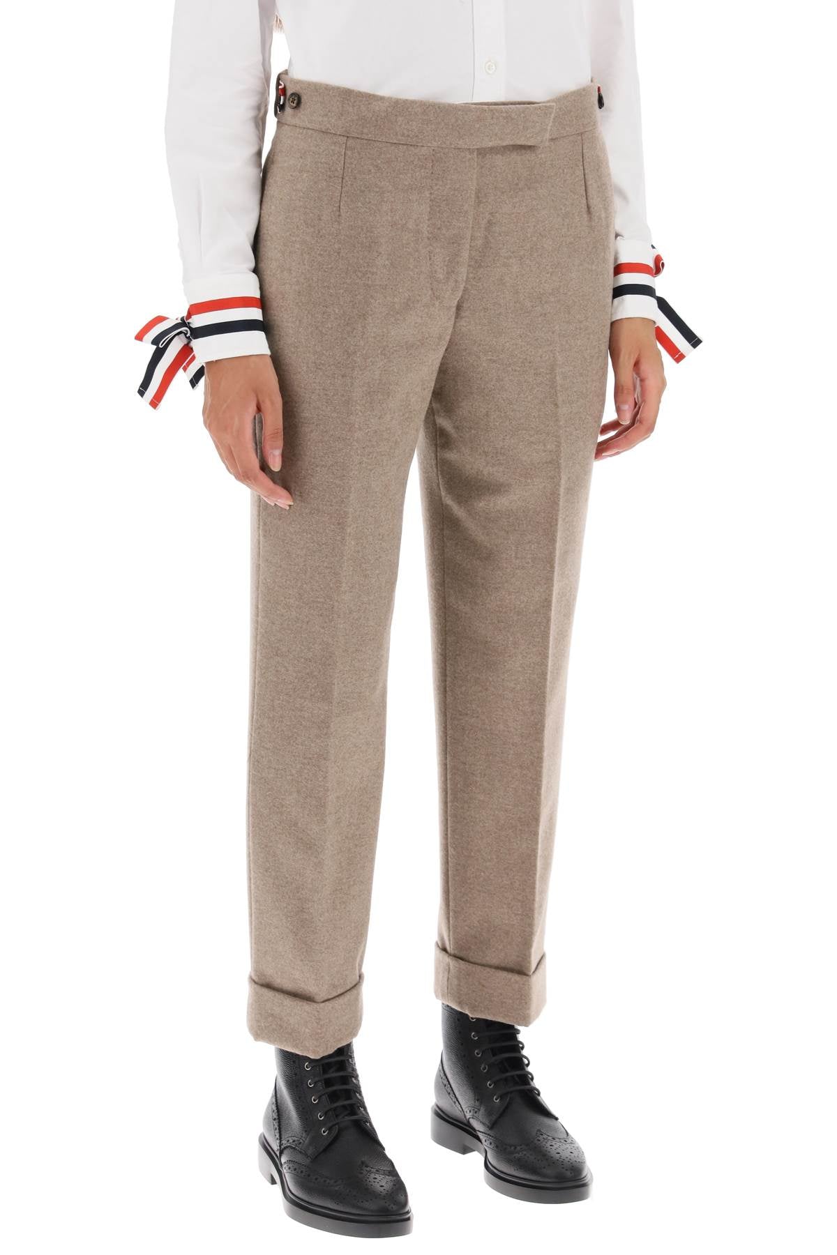 Thom Browne Cropped Wool-Flannel Pants