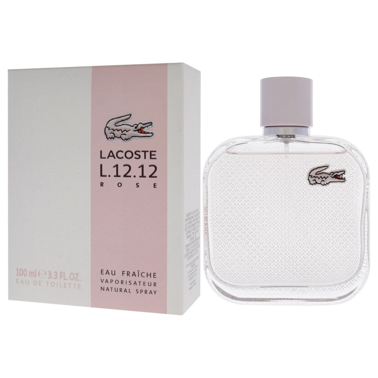 LACOSTE L.12.12 ROSE EAU FRAICHE 3.3 EAU DE TOILETTE SPRAY FOR WOMEN- 100% Authentic