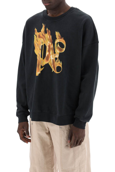 Palm Angels "burning Monogram Crewneck