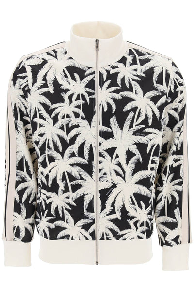 Palm Angels Zip-Up Sweatshirt With Palms Print