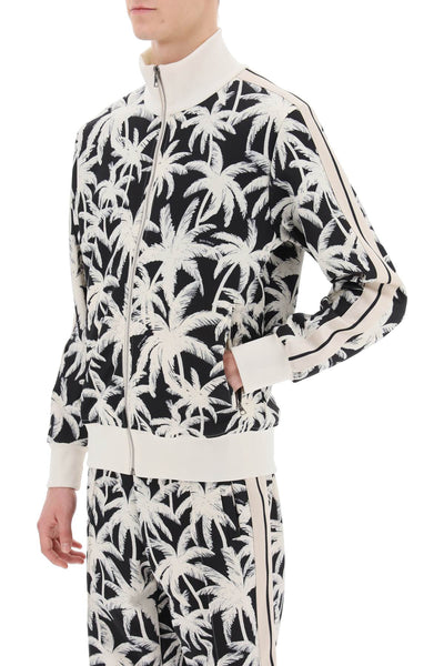 Palm Angels Zip-Up Sweatshirt With Palms Print