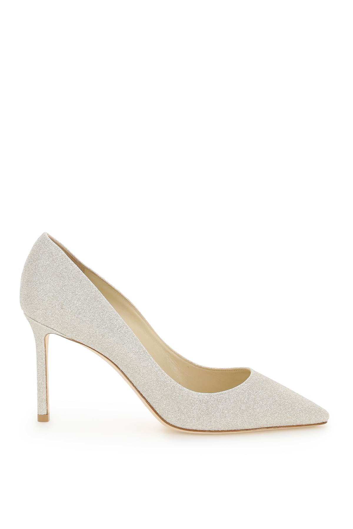 Jimmy Choo Romy 85 Dusty Glitter Pumps