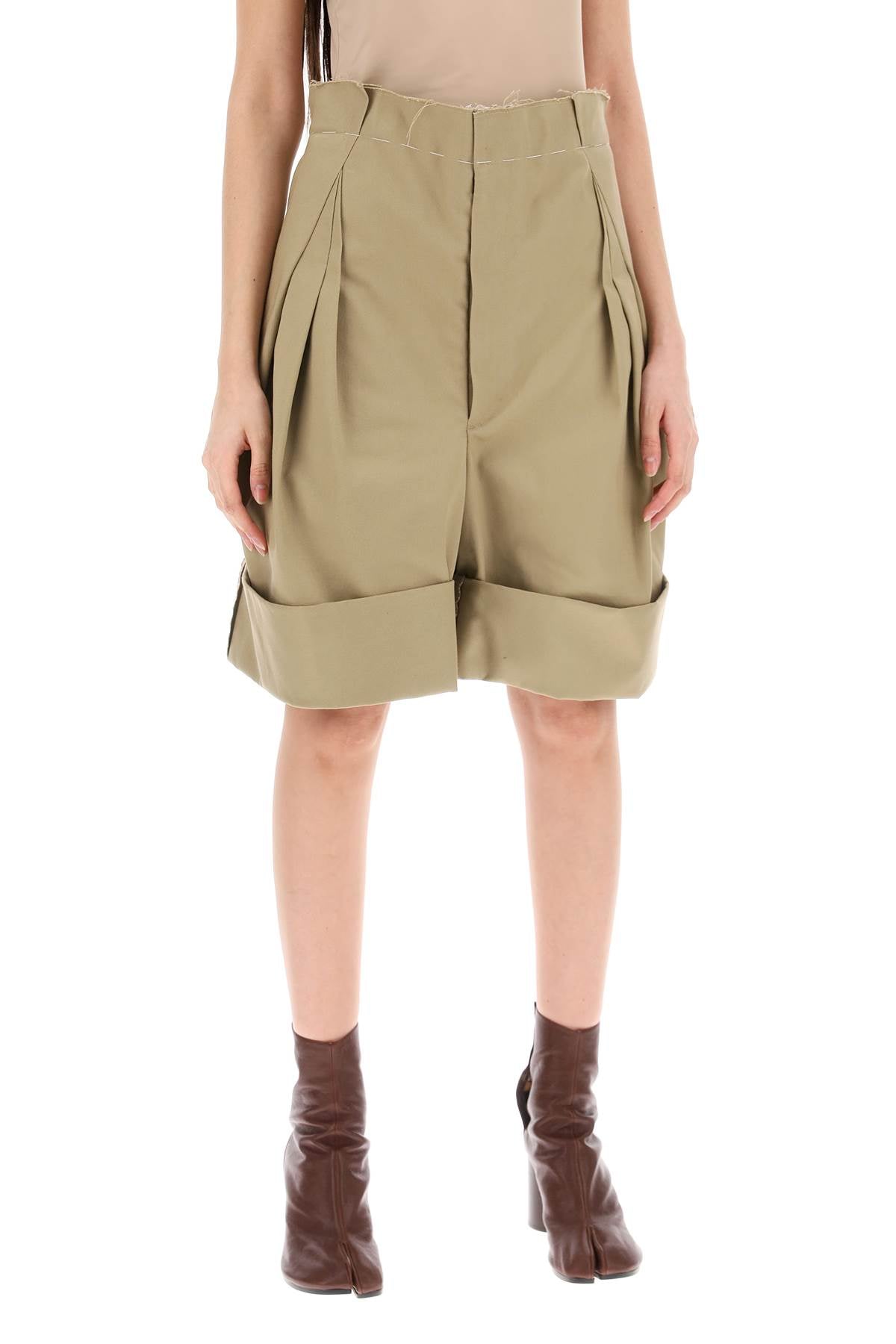 Maison Margiela Wide-Legged Chino Bermuda Shorts With