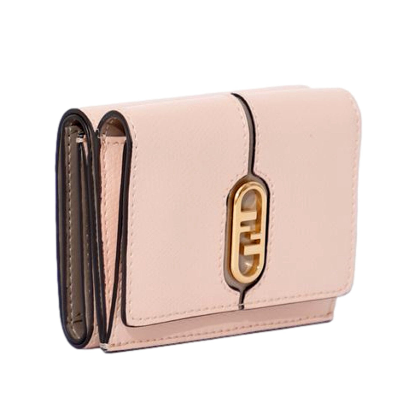 Fendi O'Lock Wallet Micro Trifold Rose Pink Tortora Gray Calf Leather - LUXURYMRKT