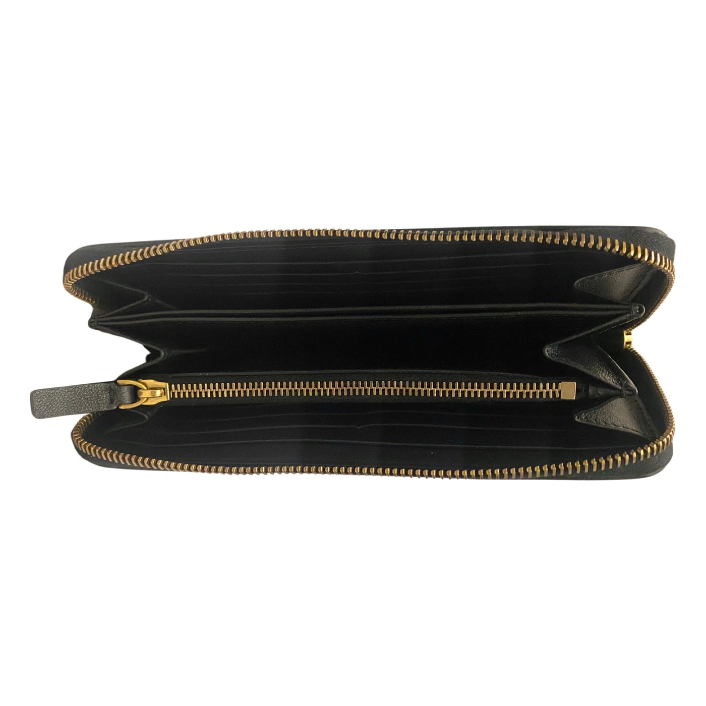 Valentino Garavani Diary Lines Black Grain Leather Zip-Around Long Wallet - LUXURYMRKT