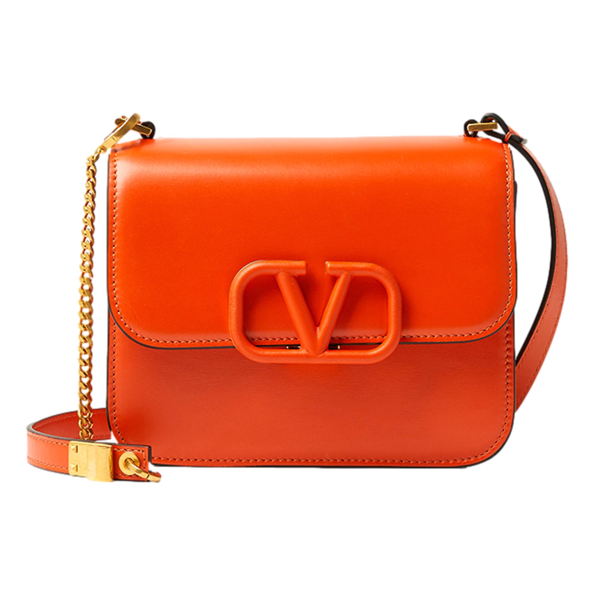 Valentino Garavani VSling 2 Way Orange Leather Crossbody Bag - LUXURYMRKT