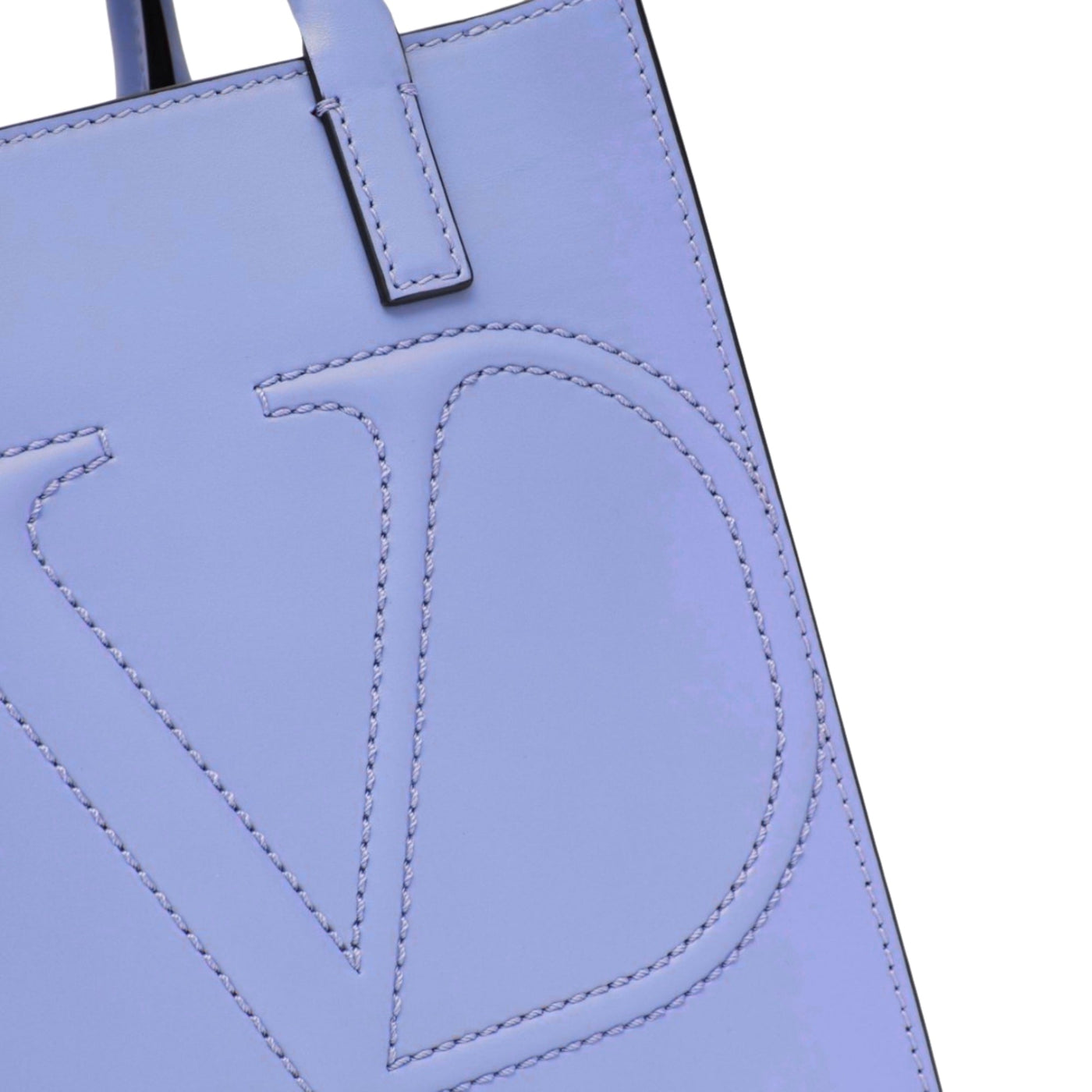 Valentino Garavani VLogo Walk Mini Crossbody Tote Bag Blue Calf Leather - LUXURYMRKT
