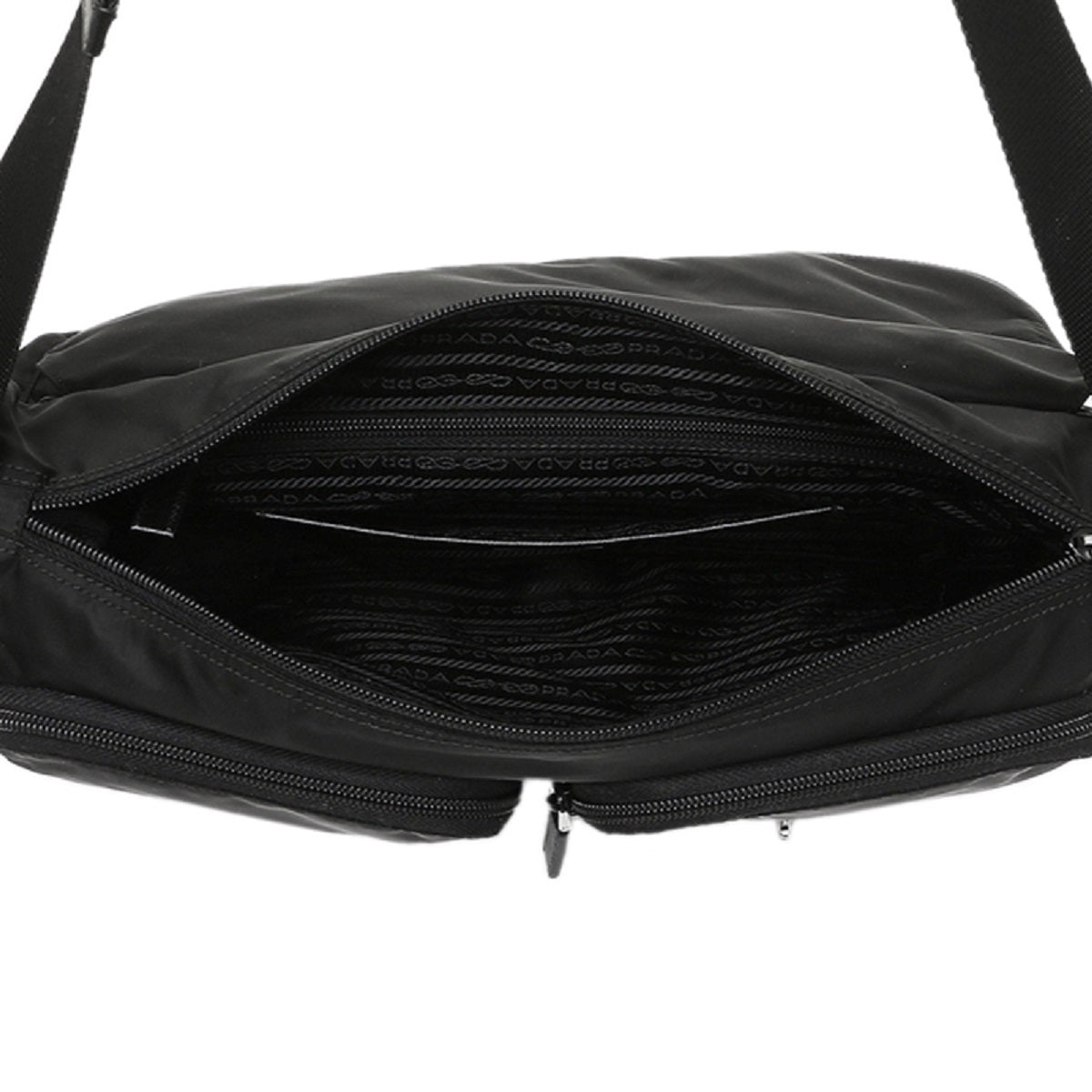 Prada Re-edition Black Vela Nylon Messenger Bag - LUXURYMRKT