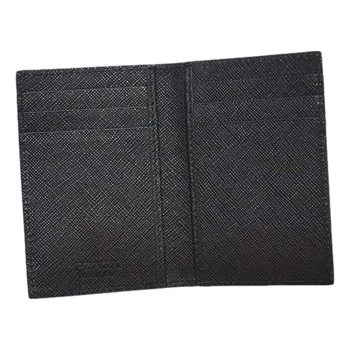 Prada Men's Saffiano Leather Vertical Card Black Holder 2MC101 - LUXURYMRKT