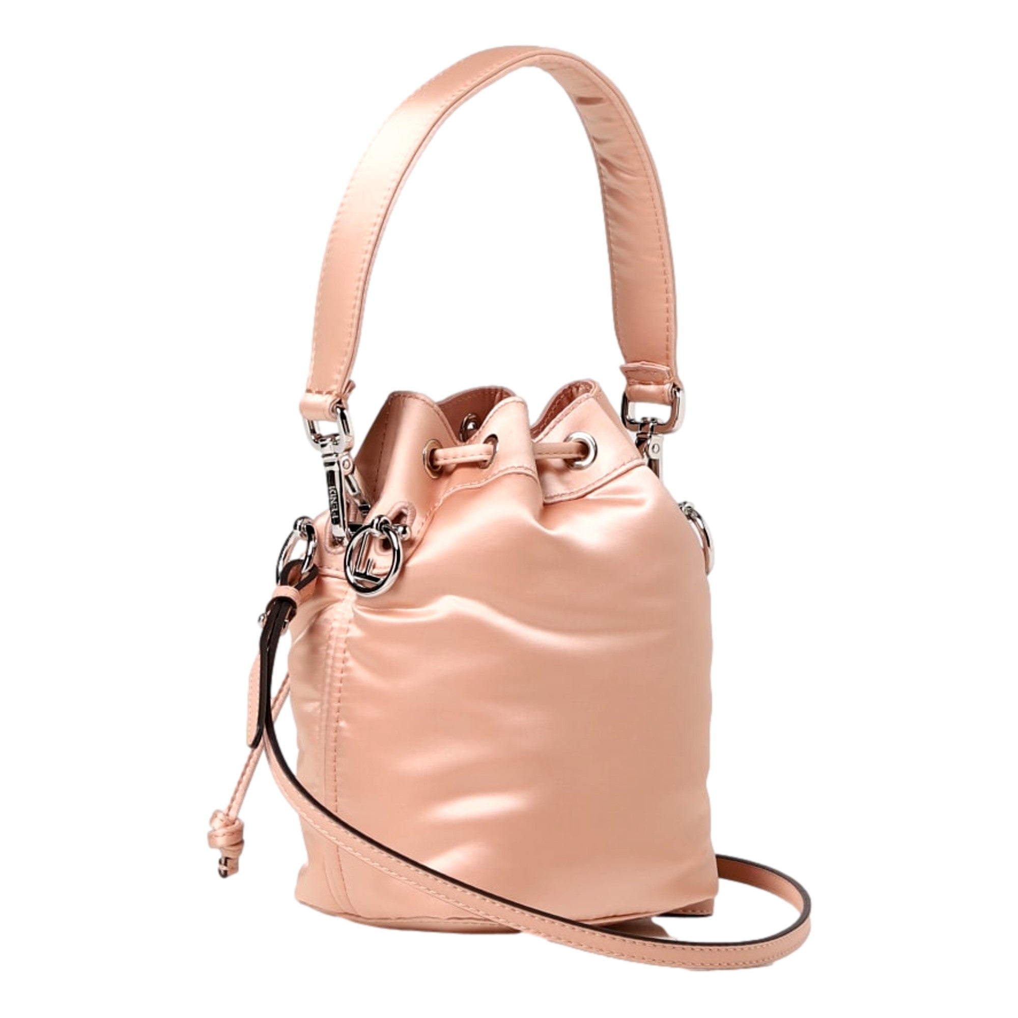 Fendi Mon Tresor Baguette Baby Pink Nylon Bucket Mini Crossbody Bag