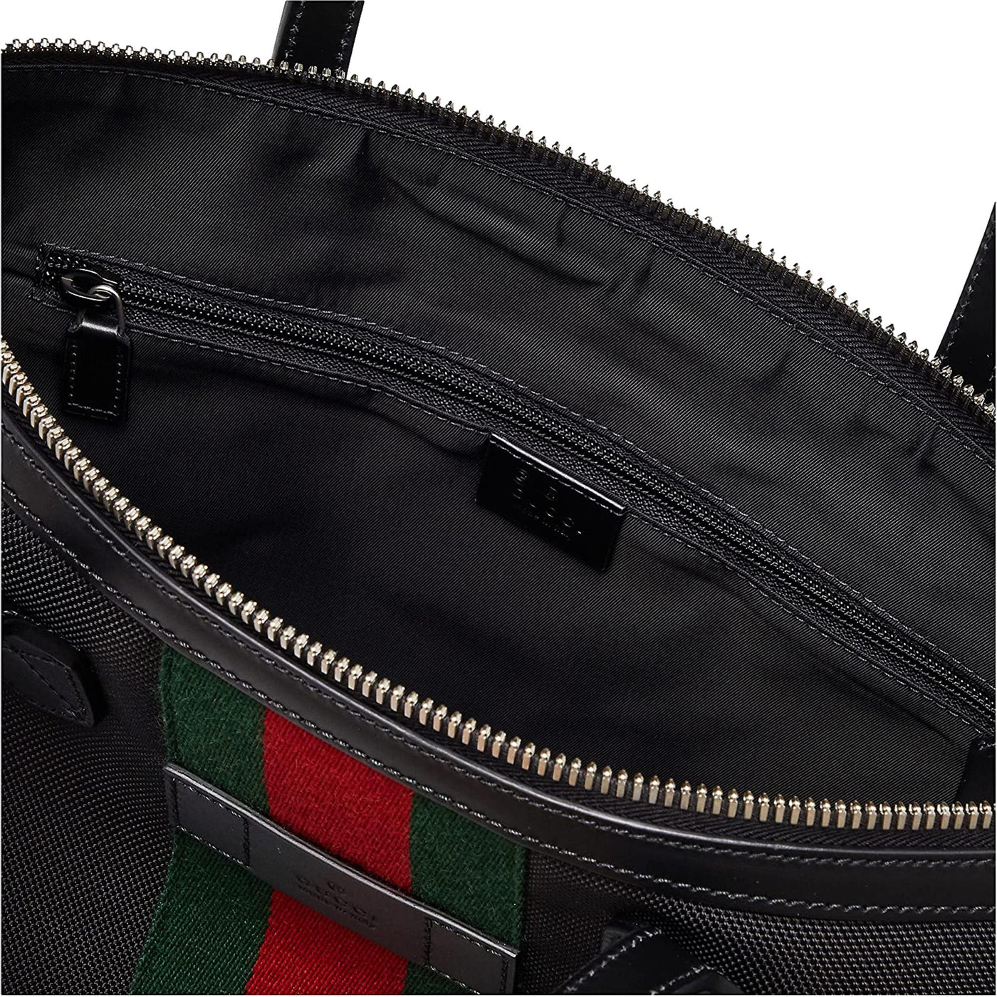 Gucci Techno Web Stripe Black Canvas Large Crossbody Duffle Bag - LUXURYMRKT