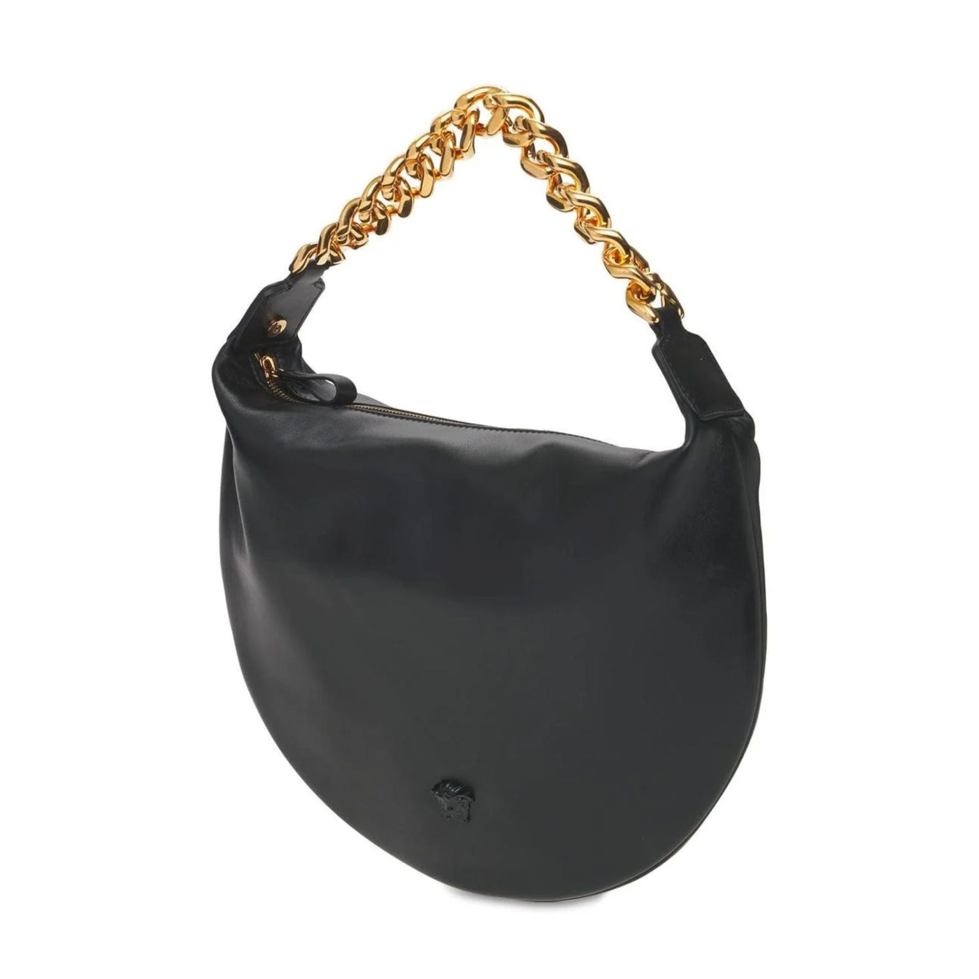 Versace Runway La Medusa Soft Hobo Black Lambskin Leather Handbag - LUXURYMRKT