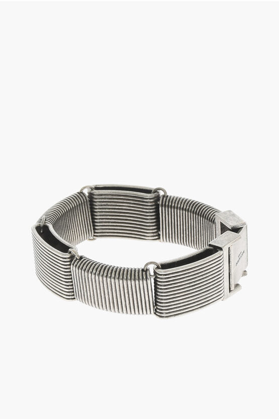 Saint Laurent Brass Silver-Effect Bracelet