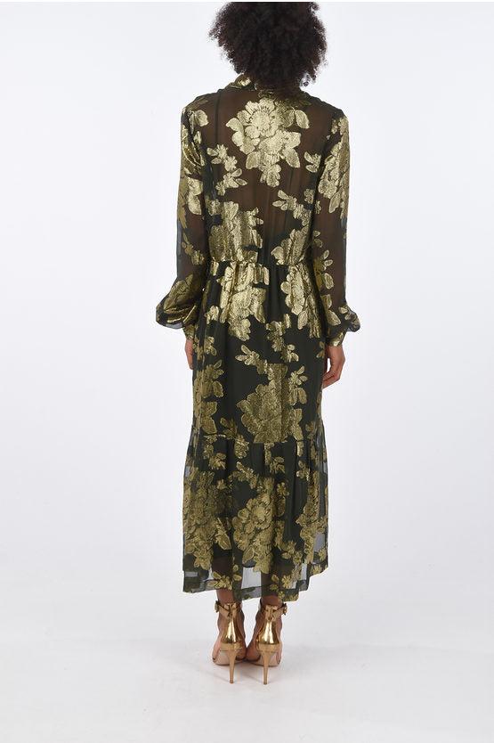 Saint Laurent Brocade Silk Dress with Inner Petticoat