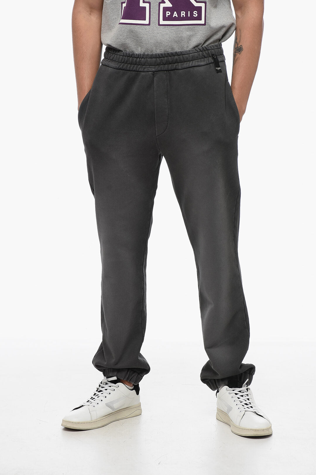 Fendi Brushed Cotton Joggers With Drawstrings