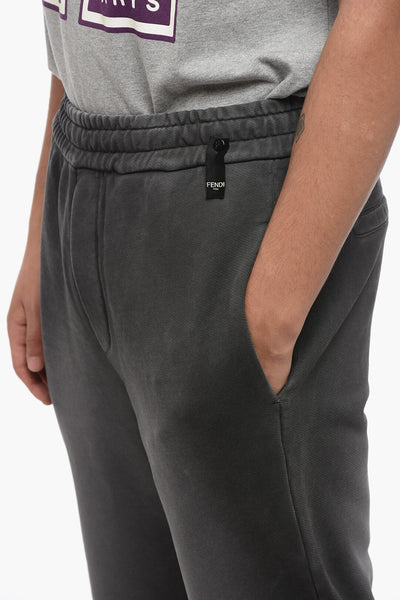 Fendi Brushed Cotton Joggers With Drawstrings