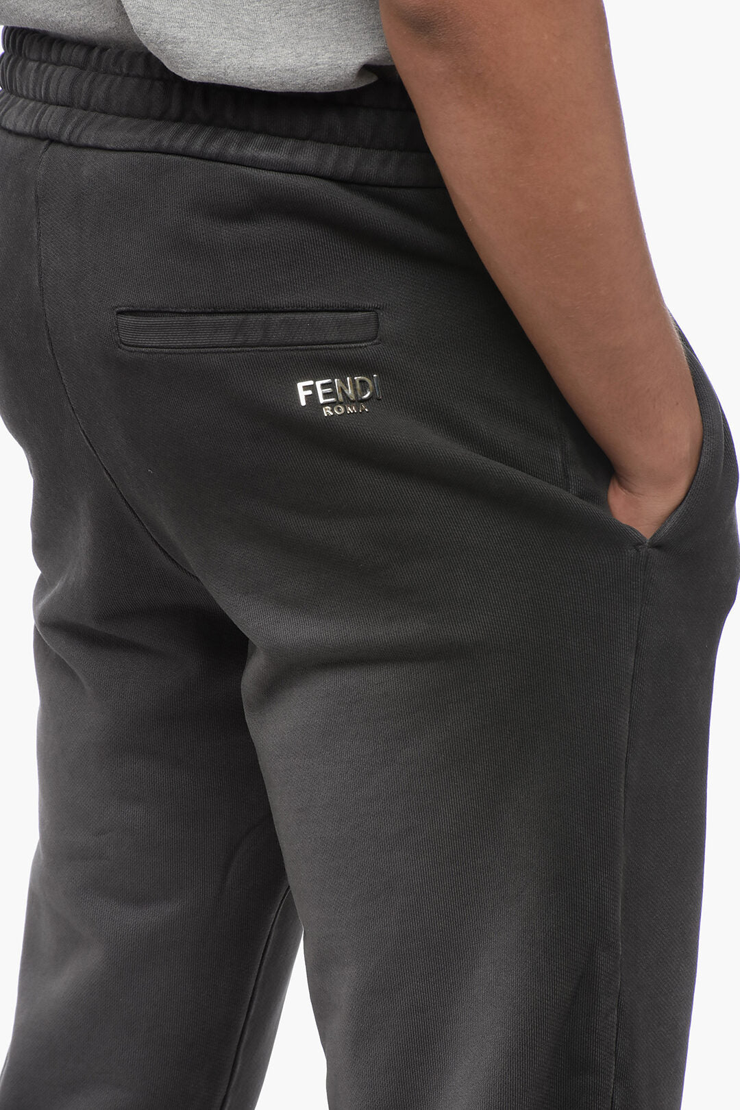 Fendi Brushed Cotton Joggers With Drawstrings