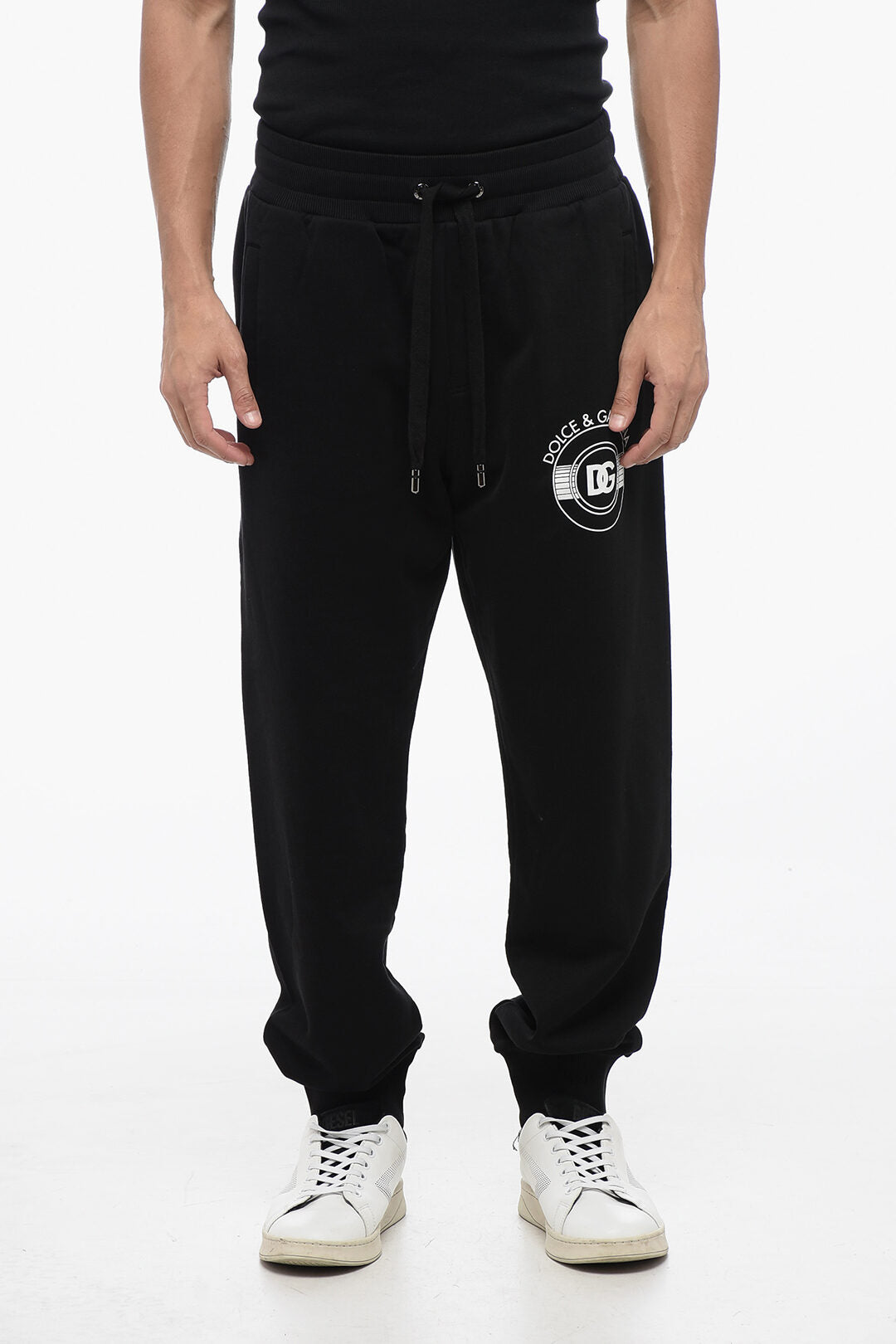 Dolce & Gabbana Brushed Cotton Sweatpants with Printed Logo