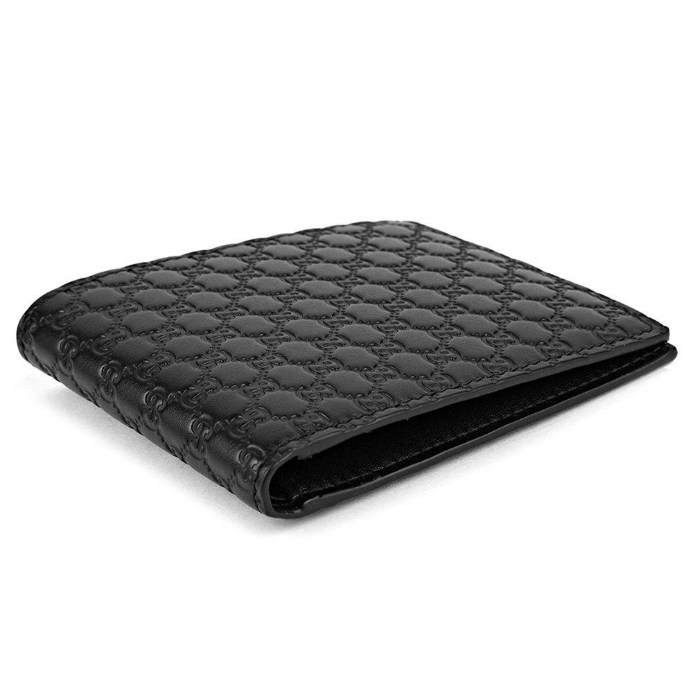 Gucci Men's Microguccissima GG Black Leather Bifold Wallet - LUXURYMRKT
