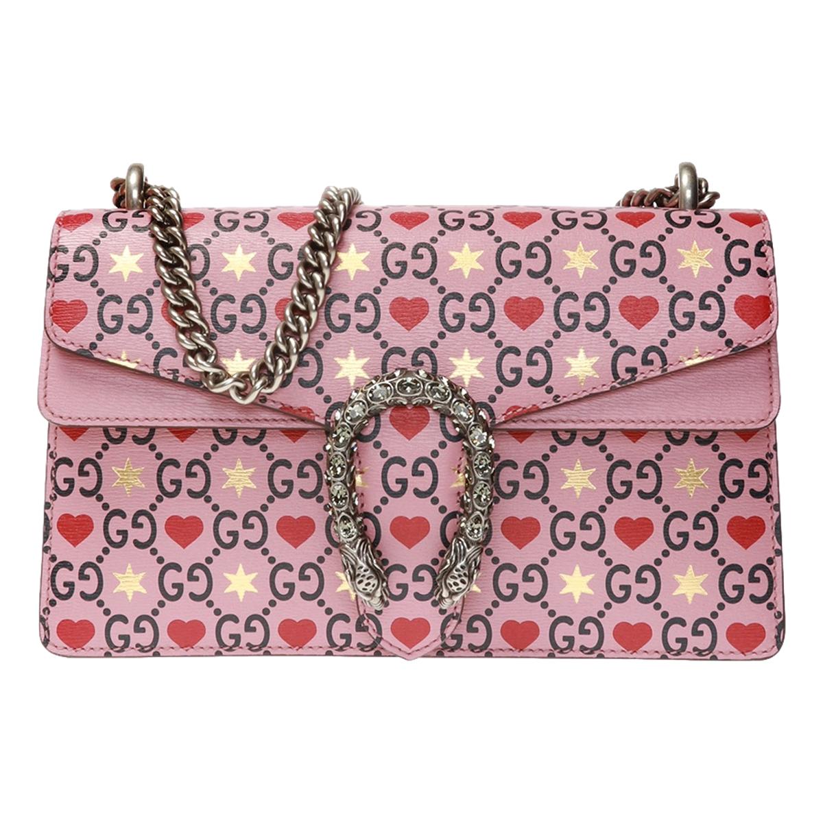 Gucci Dionysus Valentine Pink Hearts Calfskin Shoulder Bag 400249 - LUXURYMRKT