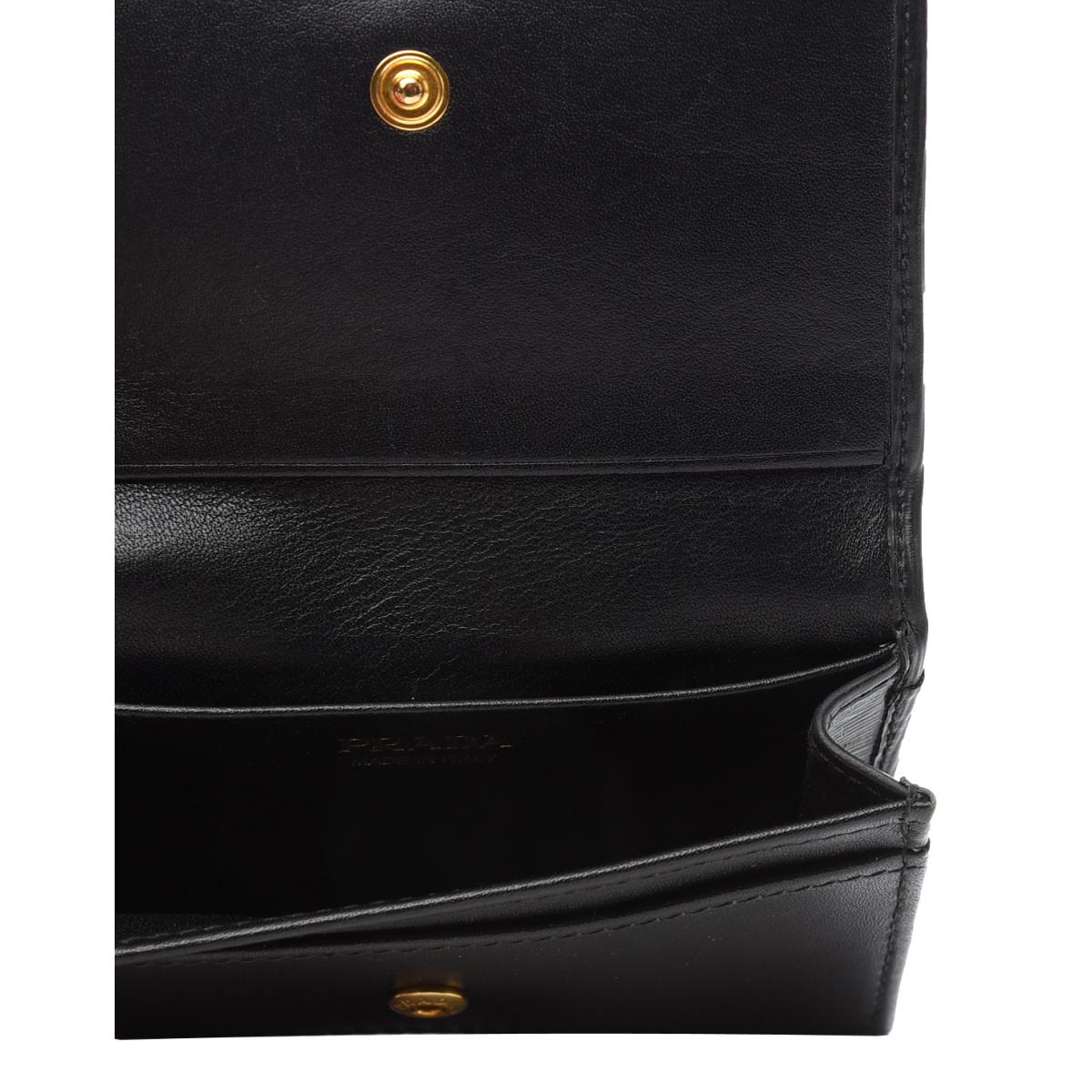 Prada Black Vitello Move Leather Card Case Wallet - LUXURYMRKT