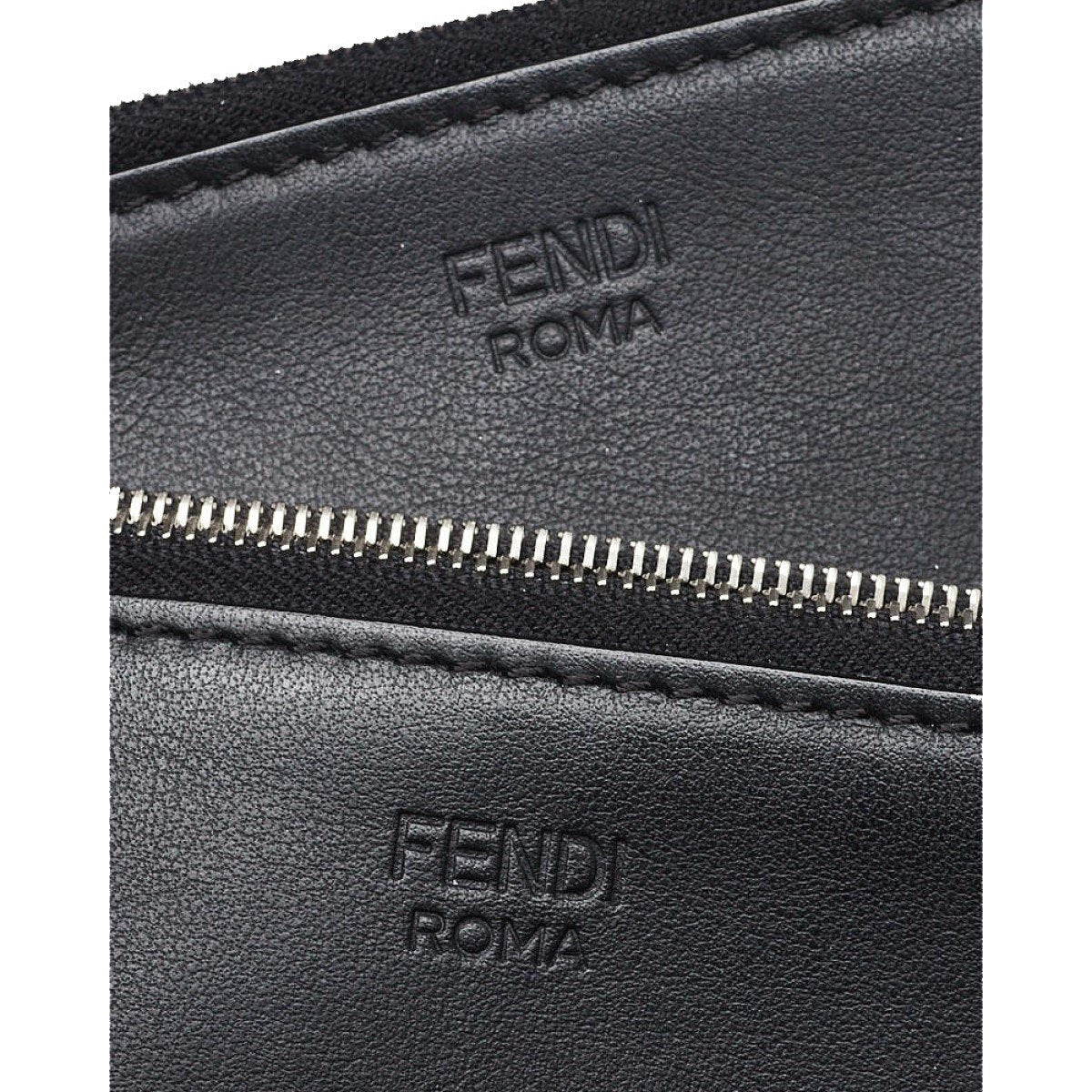 Fendi Black Leather Pearl Studded Triplette Multi Clutch Handbag - LUXURYMRKT