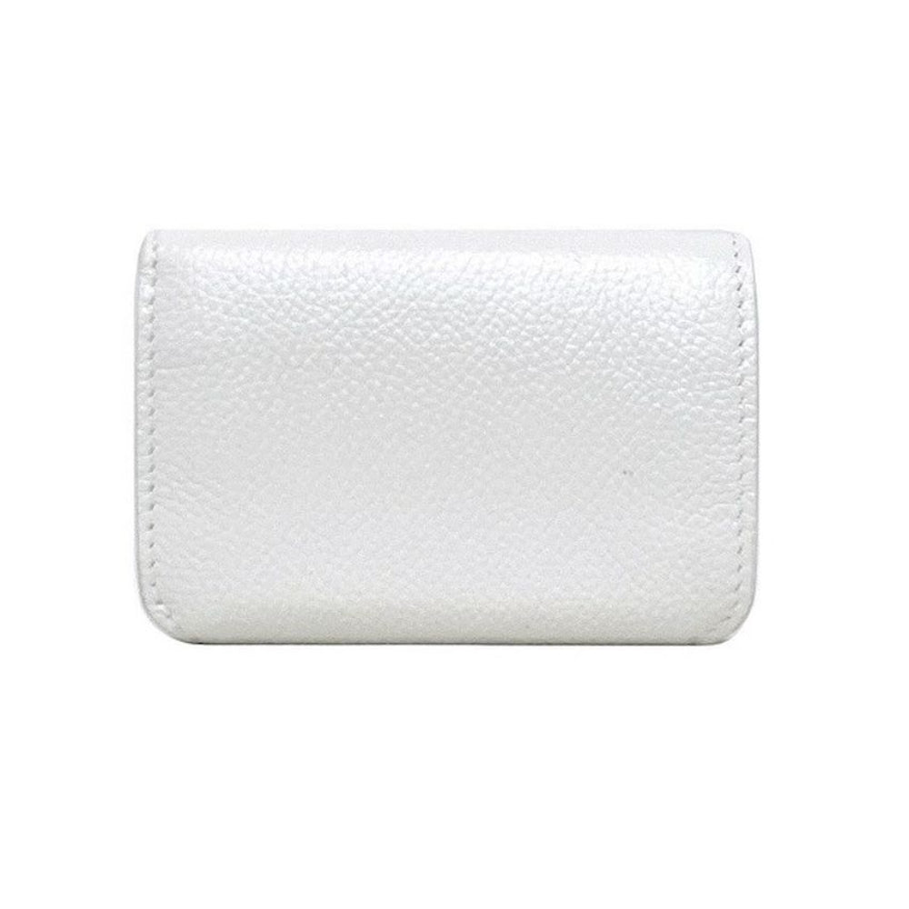 Balenciaga Everyday White Leather Logo Mini Trifold Wallet 593813 - LUXURYMRKT