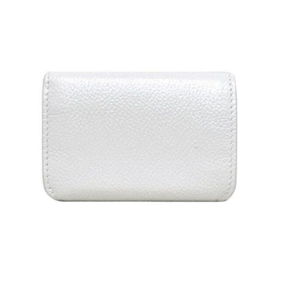 Balenciaga Everyday White Leather Logo Mini Trifold Wallet 593813 - LUXURYMRKT
