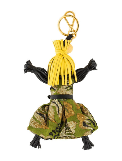 Prada Trick Pelle Felce Green Dress Jasmine Doll Keyring Key Charm - LUXURYMRKT