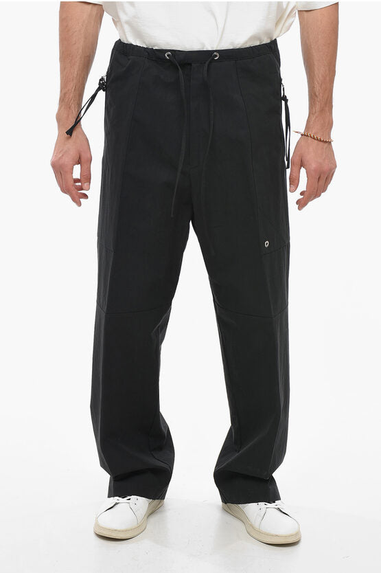 Fendi Cotton Blend Cargo Pants with Drawstring