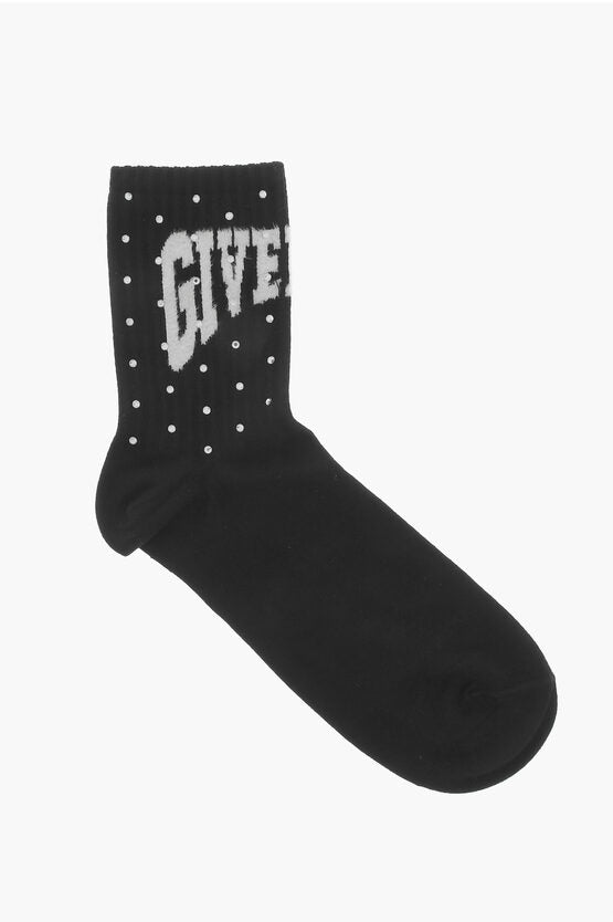 Givenchy Cotton Blend Socks with Rhinestone