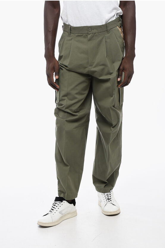 Gucci Cotton Ripstop Cargo Pants with Monogram Fabric Inserts