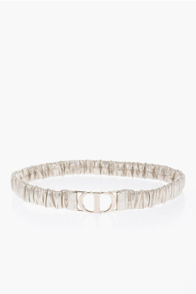 Dior Crinkled Stretch Metallic Leather Belt 25mm