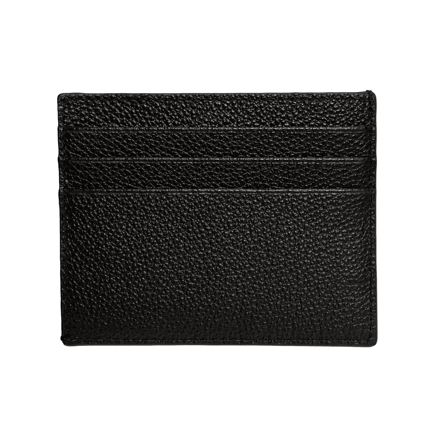 Prada Vitello Micro Grain Leather Black Card Holder Wallet - LUXURYMRKT