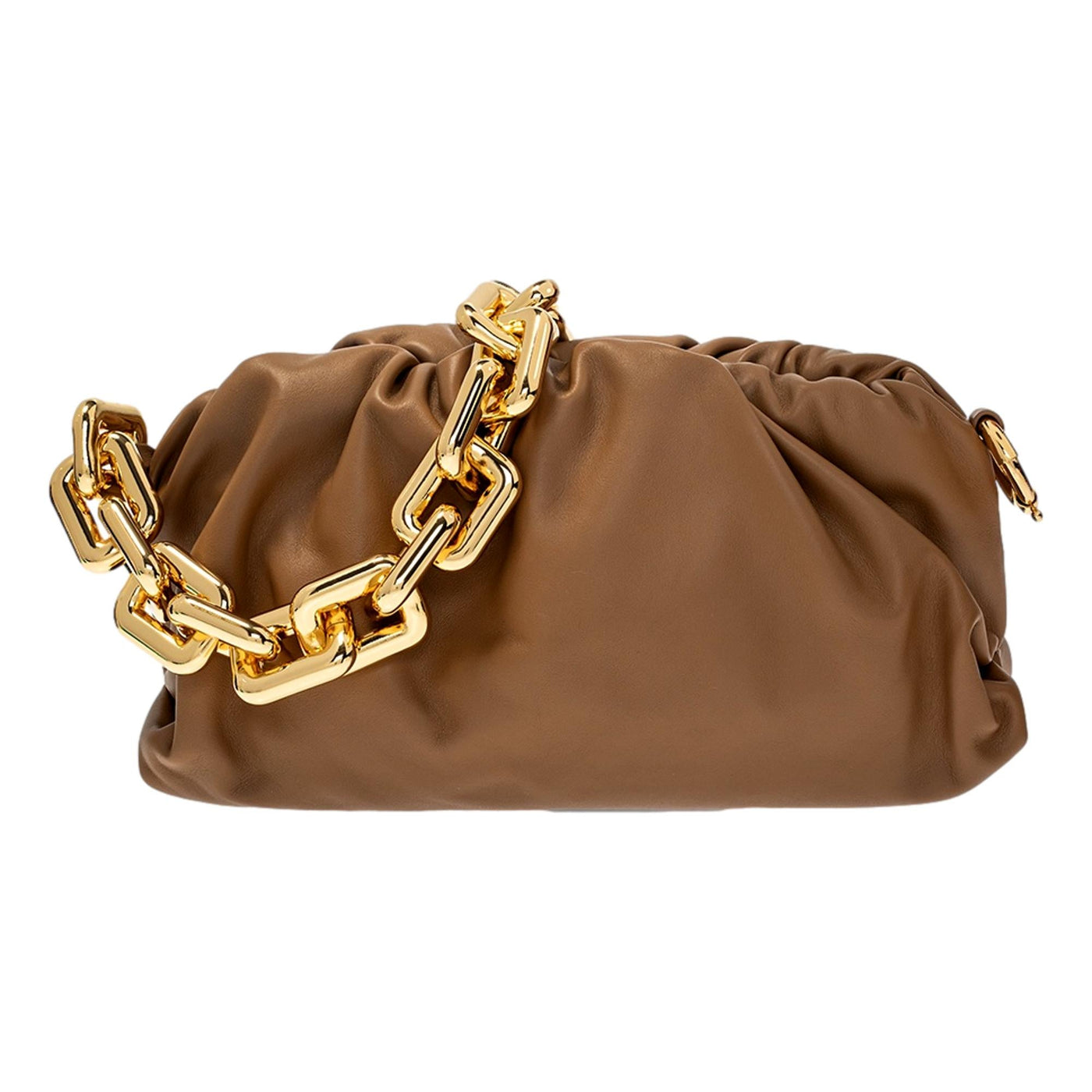 Bottega Veneta The Chain Pouch Brown Calfskin Leather Shoulder Bag - LUXURYMRKT