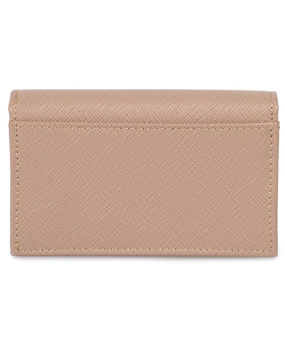 Prada Cammeo Beige Saffiano Leather Credit Card Holder Wallet - LUXURYMRKT