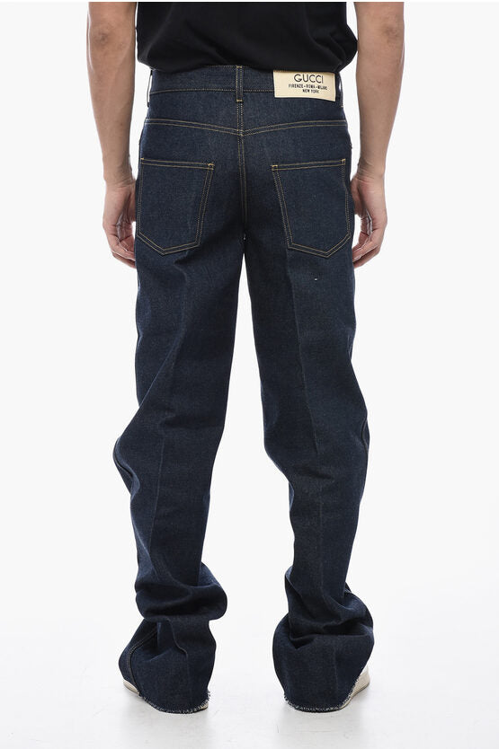 Gucci Dark Wash Cotton Straight Fit Denims 25cm