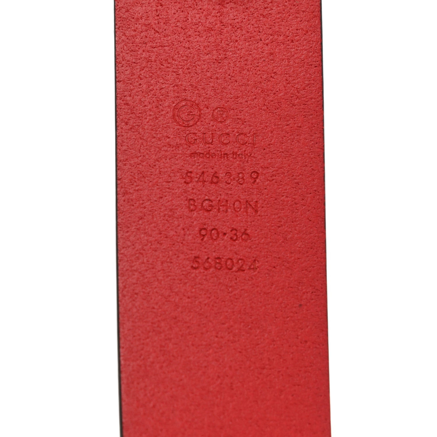 Gucci Rosso Red Leather Interlocking GG Buckle 90/36 Belt 546389 - LUXURYMRKT