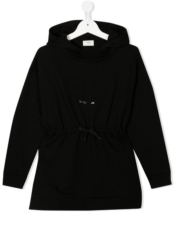 FENDI KIDS Hooded Sweatshirt Black-8 Yrs